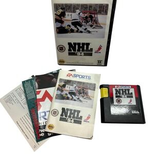 CIB NHL 94 Video Game Sega Genesis Black Case Manual EA Sports